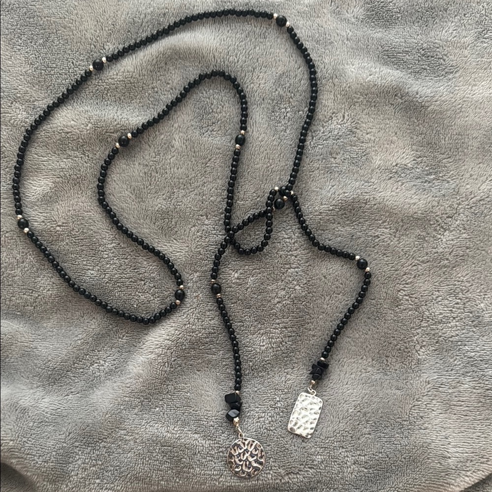 Silpada Black and Silver Minimalist Necklace